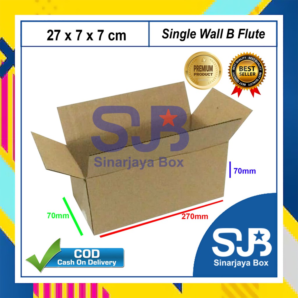 

Kardus Polos / Karton Box / Corrugated Box Uk. 27x7x7cm