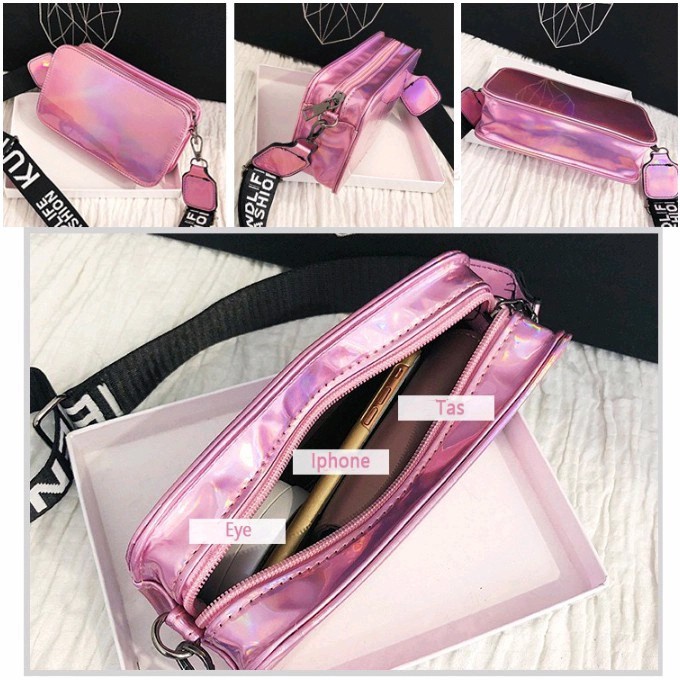 HBM Tas Selempang Fashion Wanita Glossy Blink Sparkle Little Beauty