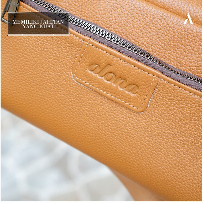 Alona Premium Pouch Hand Bag Tas Tangan Wanita Cewek Branded Bahan 100% Kulit Sapi Asli Original