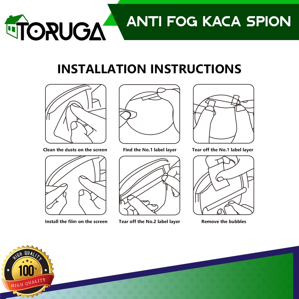 ANTI FOG BESAR Kaca Film Spion Mobil Anti Embun Universal 150 x 100 ISI 2 PCS