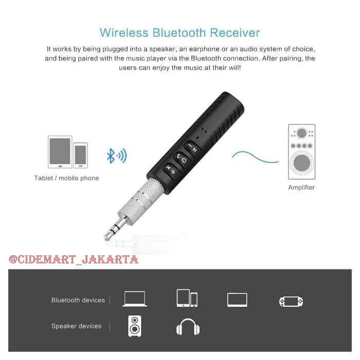 [ORIGINAL] BLUETOOTH WIRELESS AUDIO RECEIVER JACK MUSIC BT-301 / BLUETOOTH RECEIVER BT-450