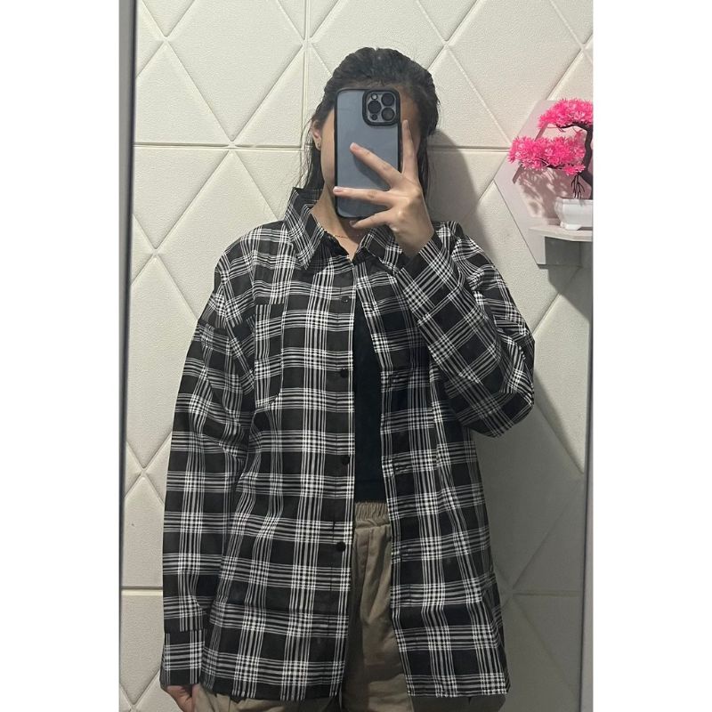 Kemeja Flanel Pria Dan Wanita Lengan Panjang Motif Kotak Kotak Kualitas Premium Flanel Terbaru
