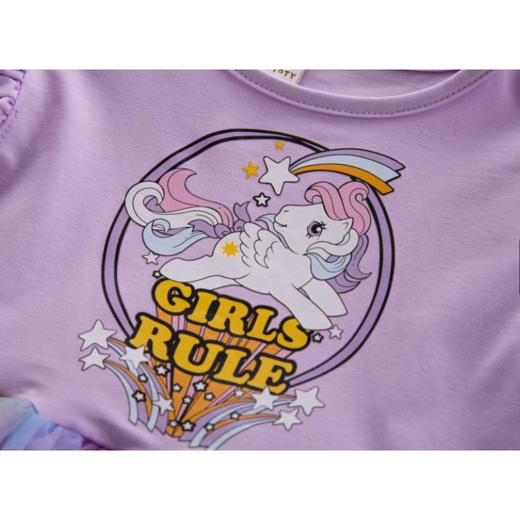 Import Unicorn Dress anak Perempuan Gaun Pesta Dress Tutu Rainbow