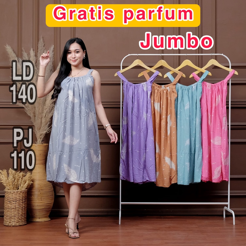 yukensi jumbo bahan halus baju tidur adem Daster Kekinian Busui Jumbo Murah Yukensi Tanpa Lengan Tali Satu Jumbo Ld 140