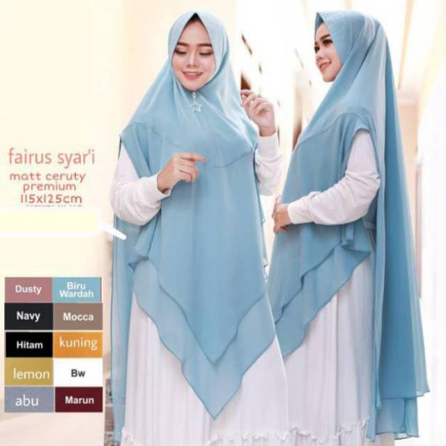 JILBAB HIJAB KHIMAR SYARI CERUTY JUMBO 2 LAYER PAD ANTEM BELAH SAMPING-3