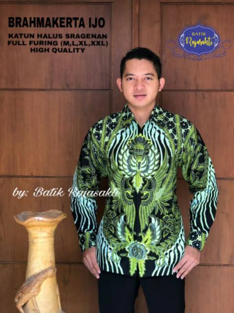 Batik Solo BRAHMAKERTA Kemeja Pria Katun Halus Sragenan Full Furing