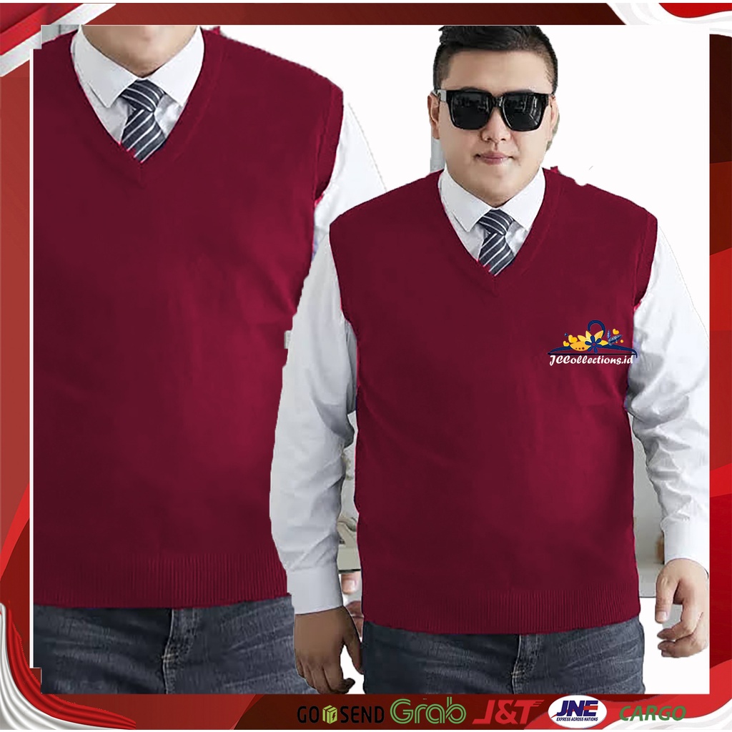 Vest Rajut Korea Jumbo Rajut / Rompi Pria Rajut Big Size 3XL - JCCollections