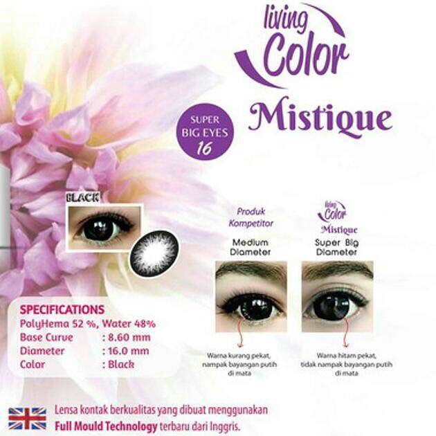 Mistique Softlens Living Color + FREE Lenscase - Warna Black