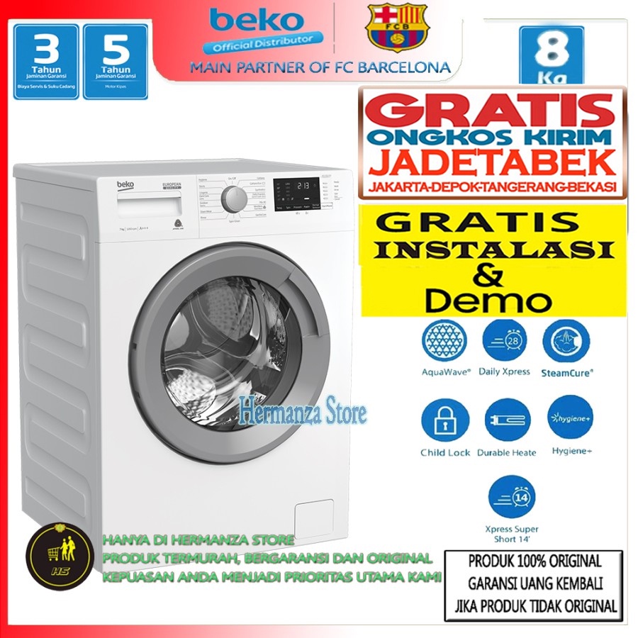 Jual BEKO Mesin Cuci Front Loading 8 Kg WCV 8612 X0ST (FREE ONGKIR ...