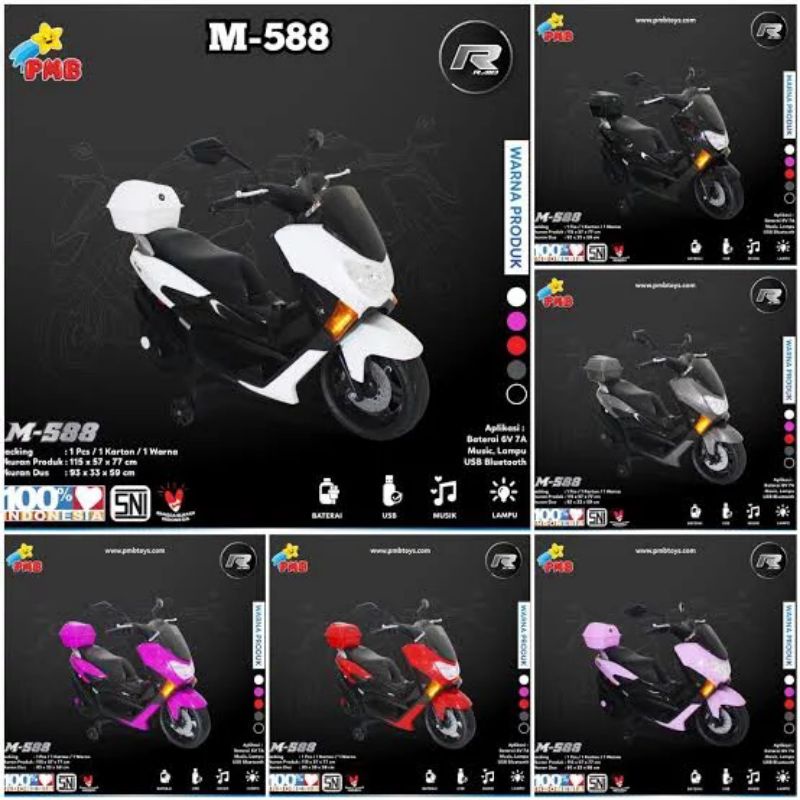 Jual motor aki anak nmax pmb m-588 - mainan anak motoran elektronik