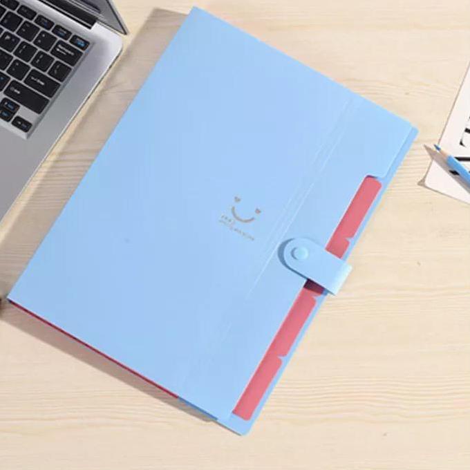 

Berkualitas H2S Map A4 5 Sekat Organizer Gambar Smile Polos Pastel Color ,,