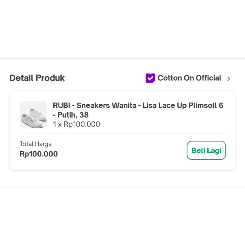 Rubi sneakers wanita - Lisa Lace Up Plimsoll 6- Putih Size 38