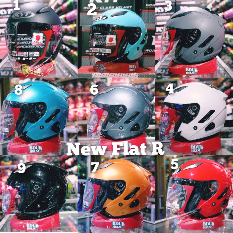 HELM KYT GALAXY  WHITE PAKET GANTENG KACA VENOM 100% ORIGINAL SNI~DOT-Original helm flat r