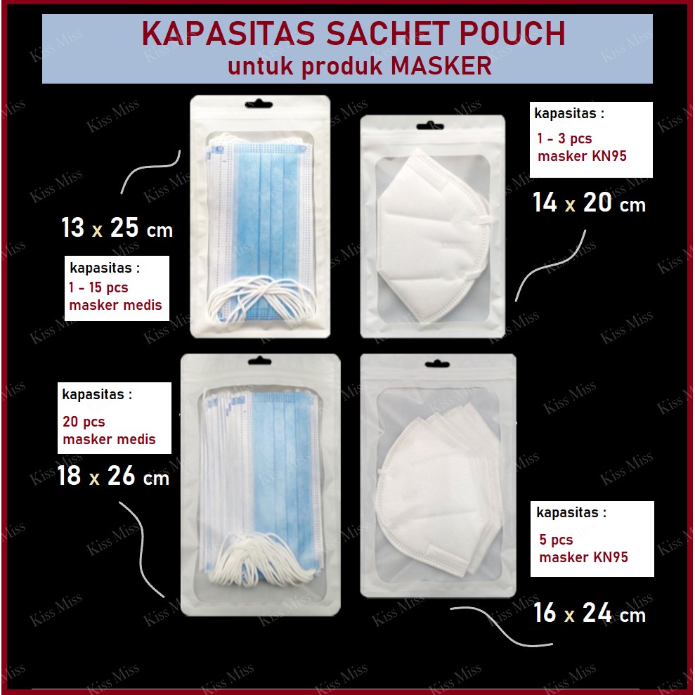 Sachet GANTUNG pouch - 16x24 - kemasan masker - snack - aksesoris - hijab - plastik klip - zipper