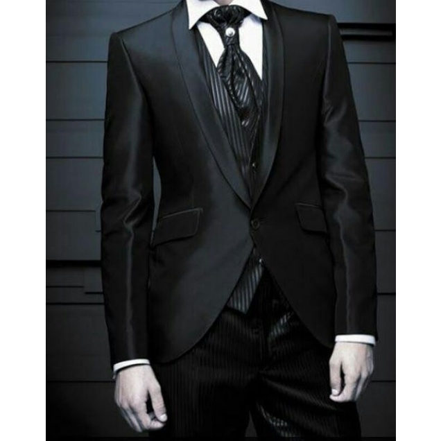 Setelan jas pria bahan wool bonus cover dan hanger jas