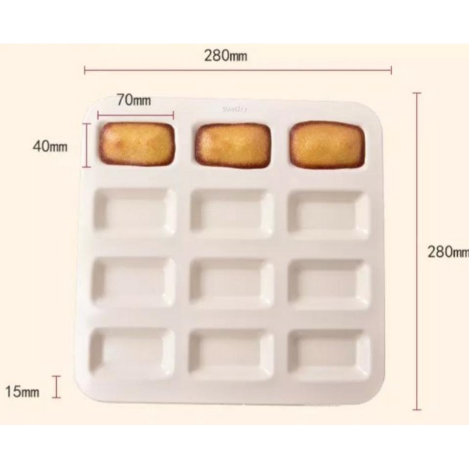 Loyang Rectangular Cup Cake Mini Loaf Pan 12 Cup Red Suncity YC80226