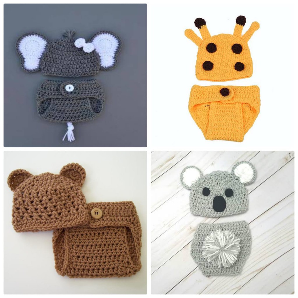 kostum rajut bayi untuk fotografi