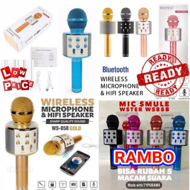 WS858 MICROPHONE BLUETOOTH / WSTER WS-858 MIC KARAOKE WIRELESS KTV / SR