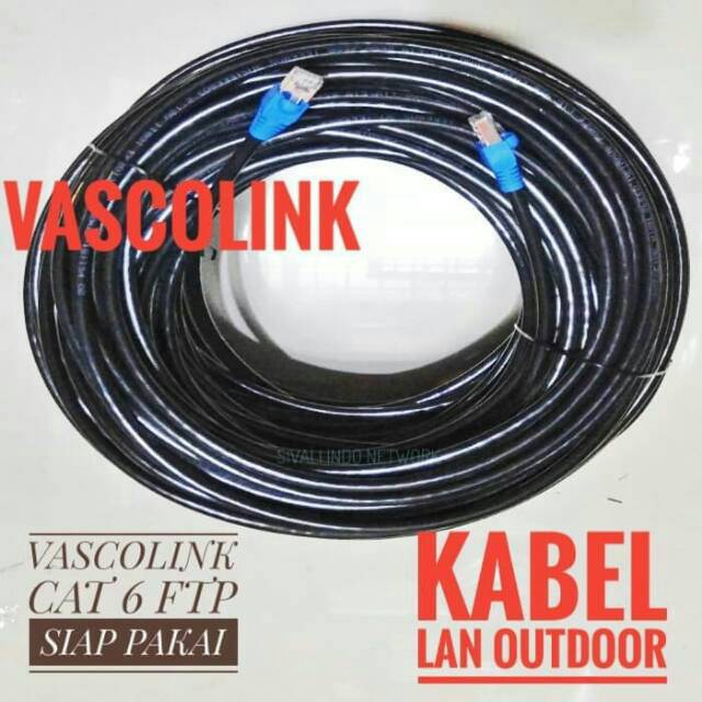 30 Meter VASCOLINK LAN FTP/STP  OUTDOOR CAT6 HIGH SPEED 100/1000 Mbps SIAP PAKAI