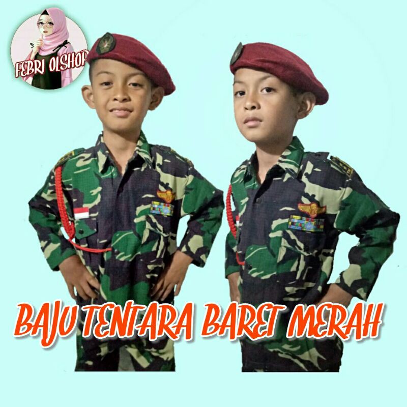 BAJU ANAK TENTARA BARET MERAH
