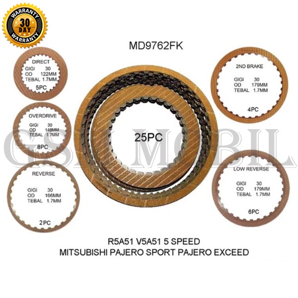 Kampas Kopling Set Matic Pajero Exceed R5A51 MD9762FK - 10006809