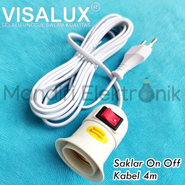 Fitting Gantung Kabel 4 Meter + Saklar On Off Visalux - Fitting Gantung Kabel Saklar On Off Visalux 4m
