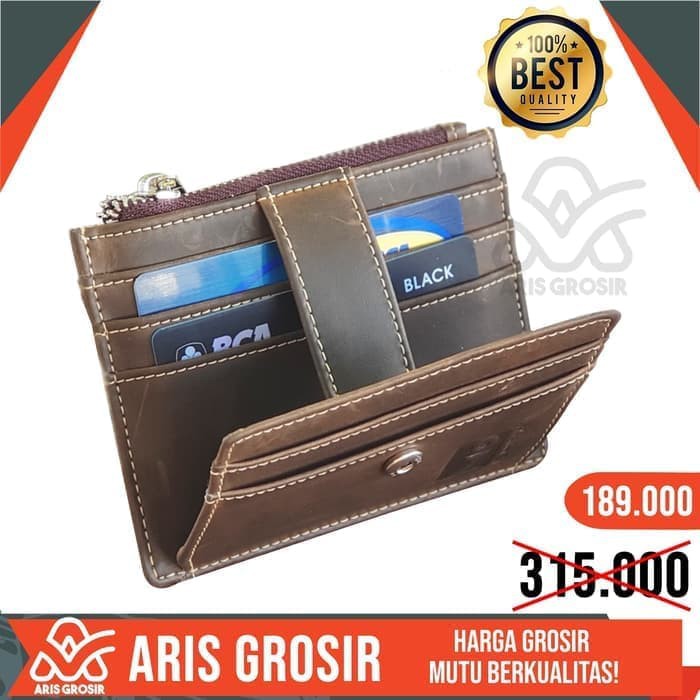 Dompet kulit asli Pria | dompet kartu Kredit Tipis Premium Branded X146