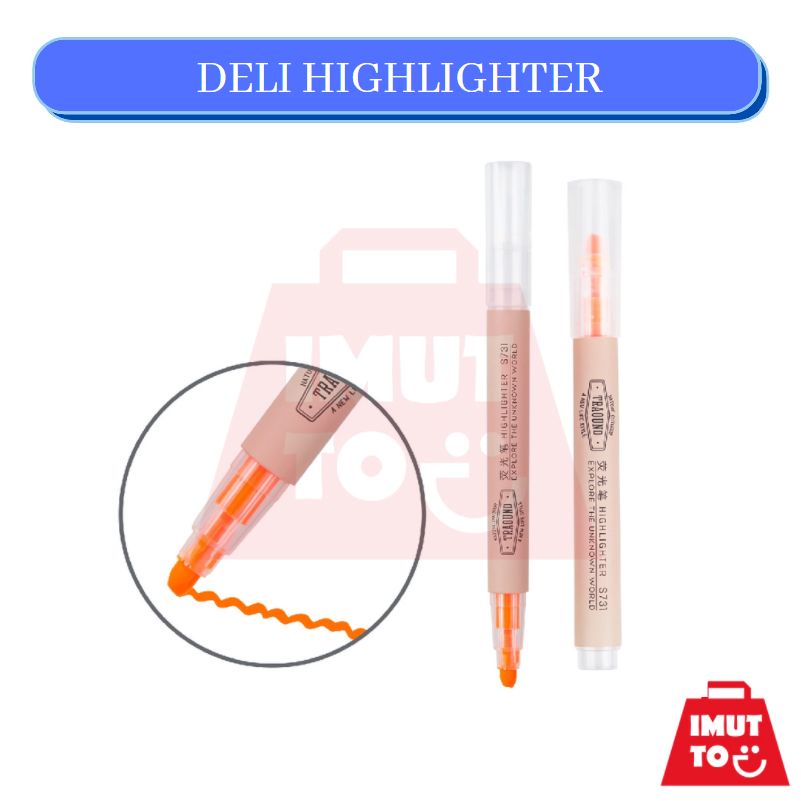 

IMUTTO - DELI HIGHLIGHTER 6 WARNA CANDY DESAIN KEPALA MIRING S 731 STABILO MURAH MERIAH PROMO
