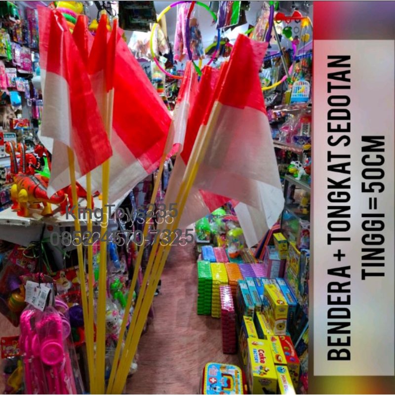 

Bendera Merah Putih Indonesia Tongkat 50cm Tinggi Bangsa Kebangsaan Sekolah Tugas Anak Sekolahan Pontianak