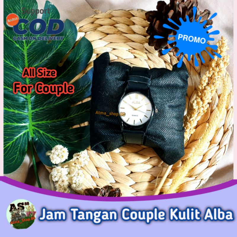 Jam Tangan Couple Wanita Pria Analog Alba Casual Import Kulit Premium Pasangan Anak Remaja Laki-laki Perempuan Grosir Promo Murah bisa Cod Porogapit.Id