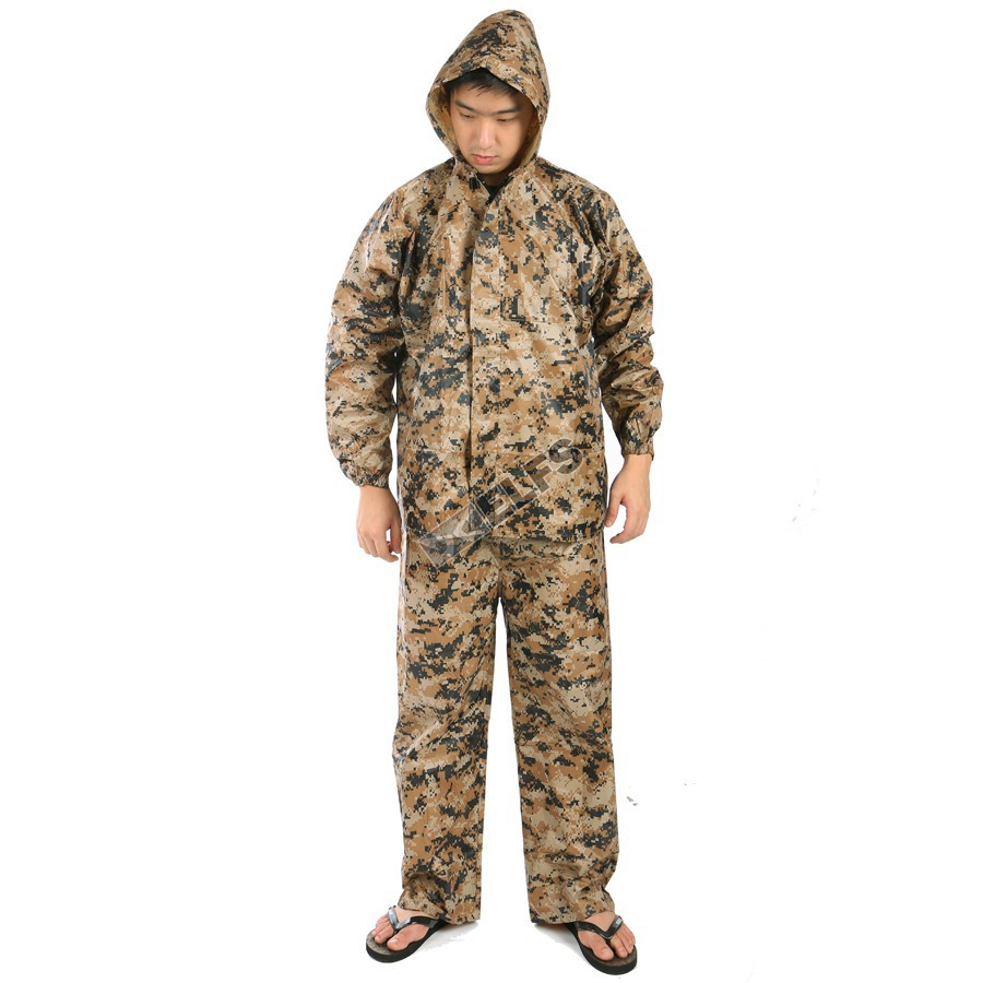 JAS HUJAN SETELAN JAKET RAINCOAT ARMY COKLAT TUA