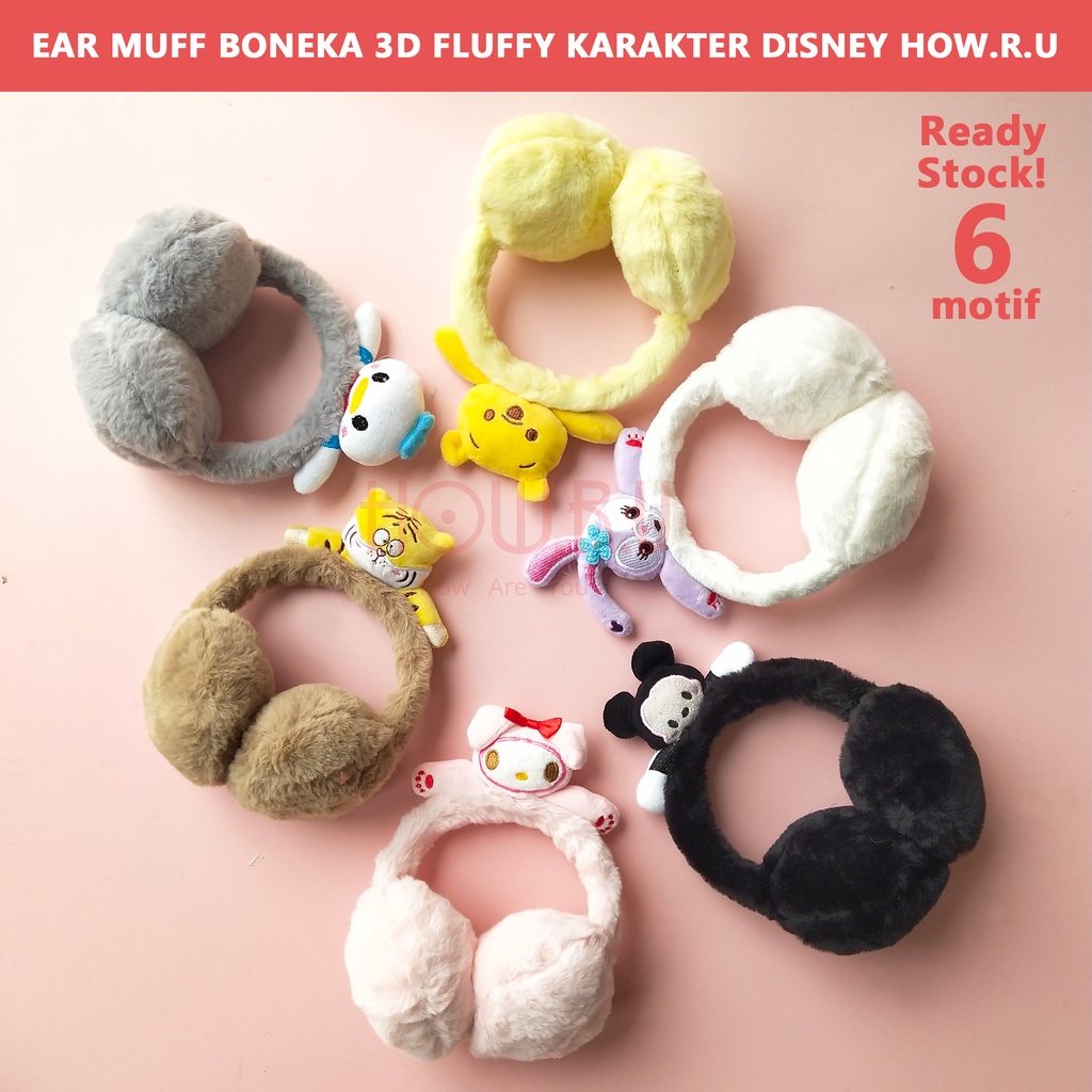 HOW.R.U | Ear Muff Pluffy Lucu Karakter Kartun Anak-anak 02225