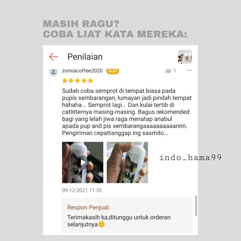 SPRAY PENCEGAH KUCING BUANG AIR SEMBARANGAN KEMASAN 100ML TAMPA MENYAKITI