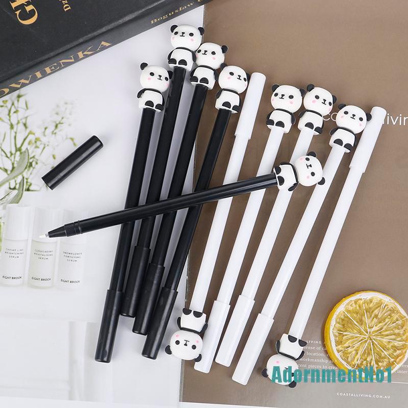 (AdornmentNo1) 5pcs / Set Pulpen Gel Ajaib Motif Kartun Panda Cina Untuk Pelajar