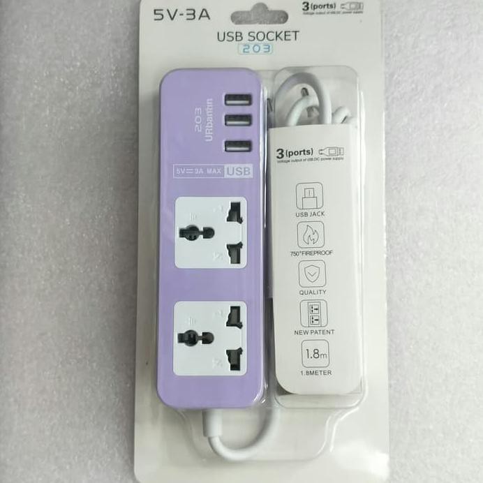 STOP KONTAK COLOKAN LISTRIK USB CHARGER HP 3 PORTS USB