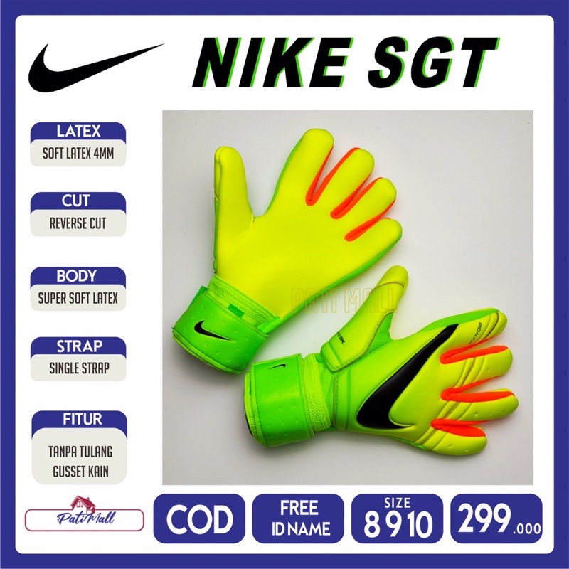 Sarung tangan kiper nike sgt NG reverse green ORIGINAL