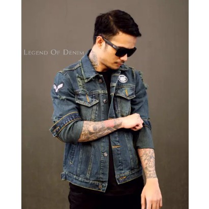 Jaket Jeans Pria Sobek New Series