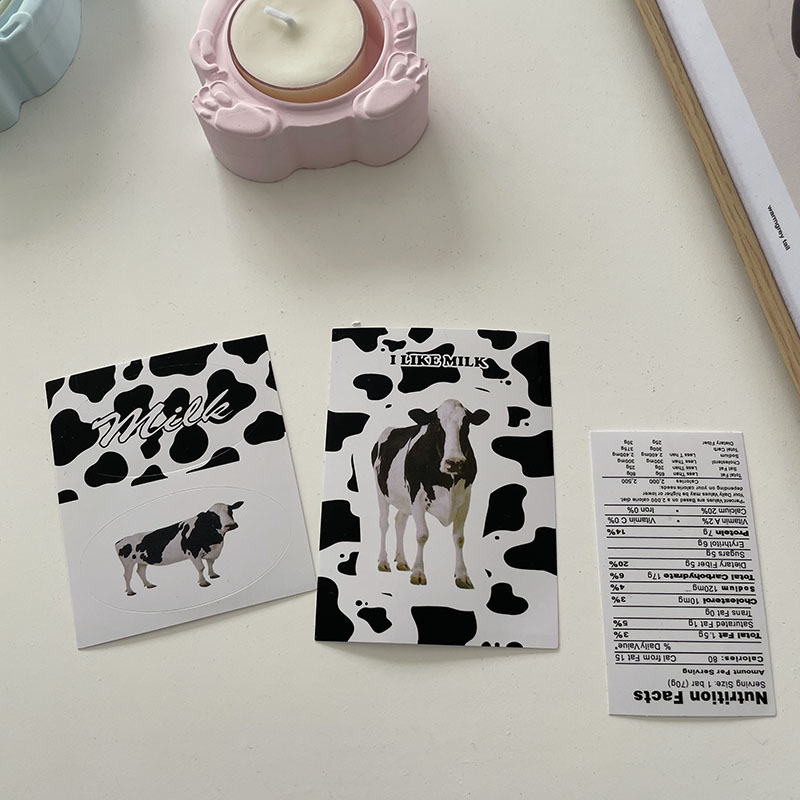 Ins style retro cow stickers girl's hand account diary mobile phone case decoration pattern stickers