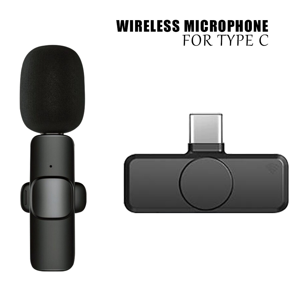Mic Clip On Wireless HP Vlog Youtuber Portable Mic Condenser Iphone Android