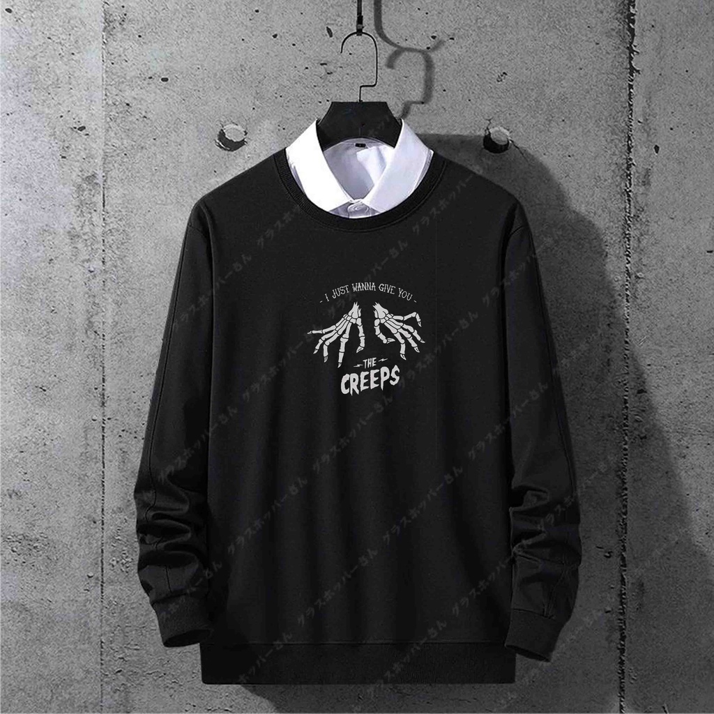 D'Cuanin crewneck gambar . suiter . switer . sweater laki . switer cowok . hoodie . switer . jaket pria distro jepang . jaket switer hoodie . sweater hoodie pria distro original . jaket hoodie pria . suiter . switer polos . hoodie pria distro jepang style-The Creeps