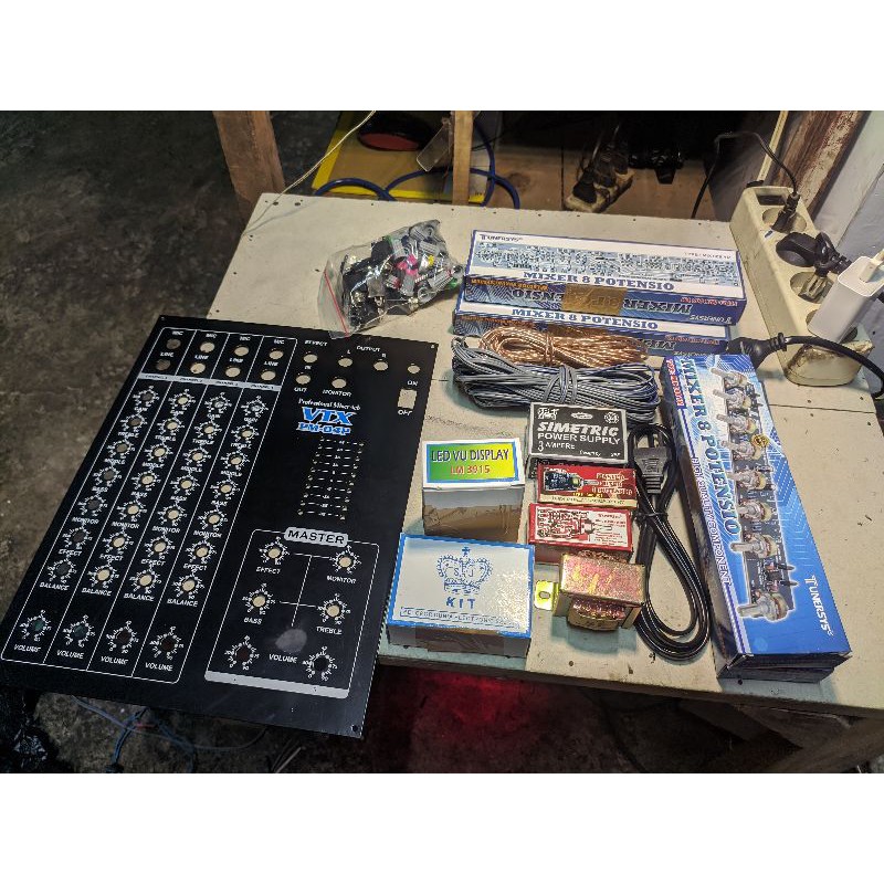 paket lengkap mixer rakitan 4 channel (echo 5 ic)