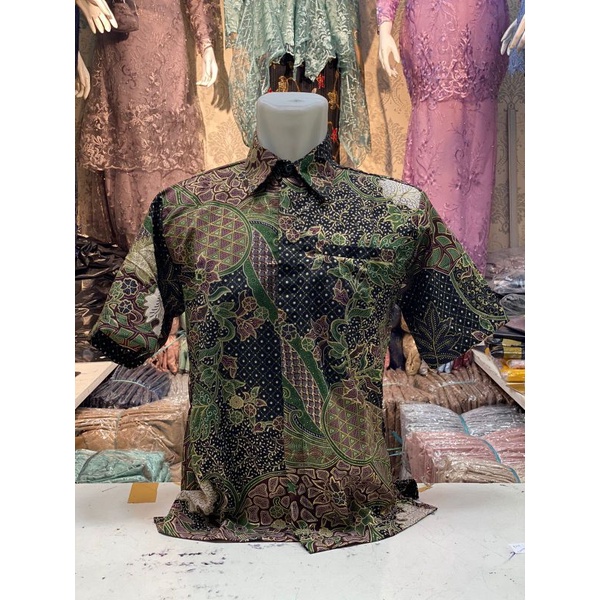 COD//KEMEJA BATIK//KEMEJA BATIK LENGAN PENDEK//KEMEJA BATIK COUPLE HIJAU//TERLARIS