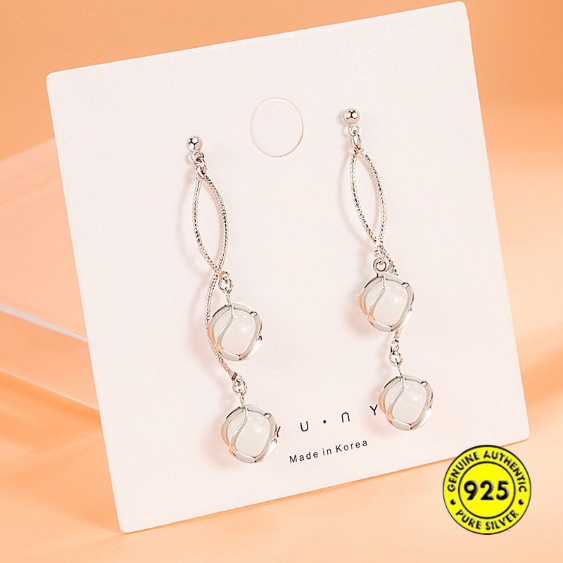 Anting Gantung Panjang Sterling Silver 925 Model S Gaya Retro Untuk Wanita U934