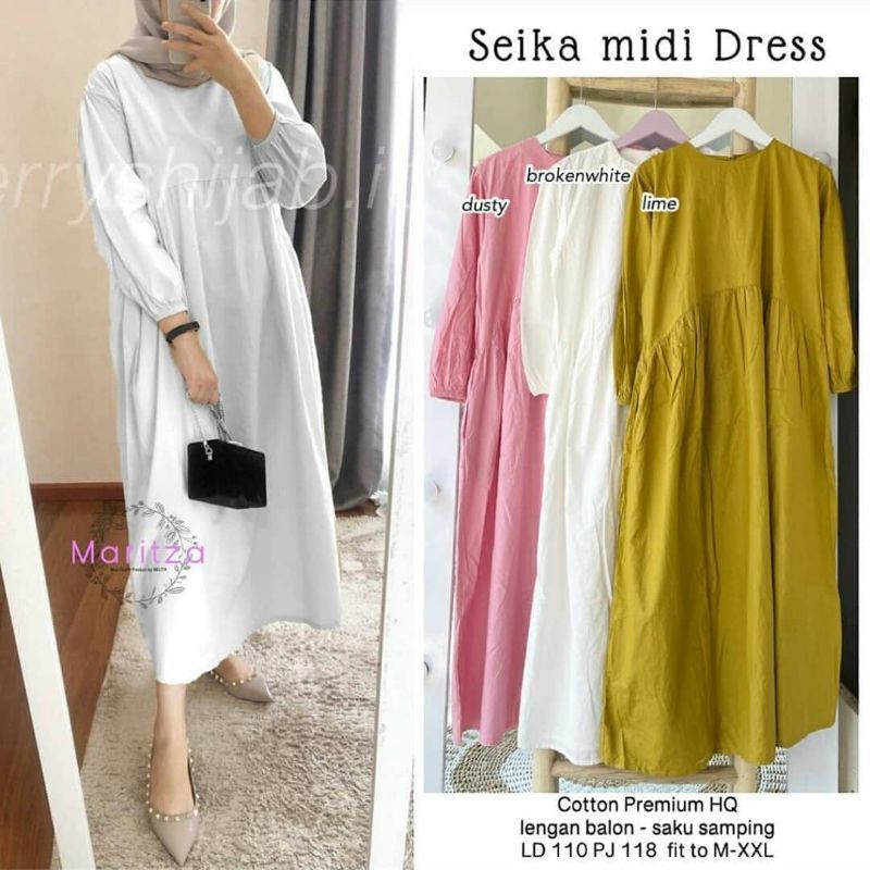 Seika midi dress / Balena midi dress kaos polos