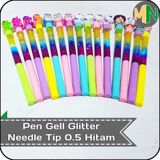 

Pulpen Gell Glitter Needle Tip 0.5 Hitam