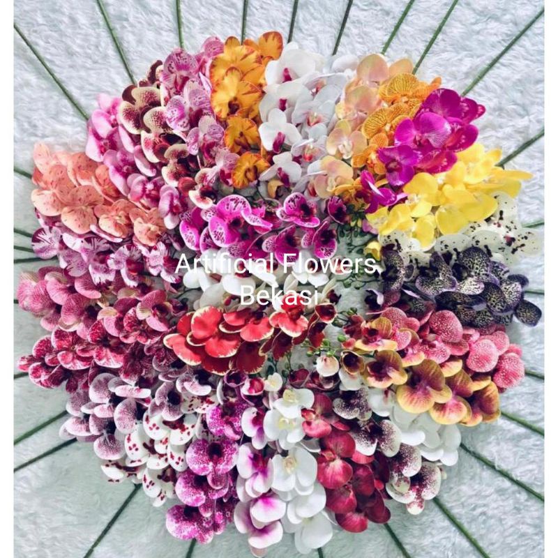 BUNGA ANGGREK LATEX K9 (PER TANGKAI) latex jumbo grosir murah bunga anggrek bulan artificial anggrek