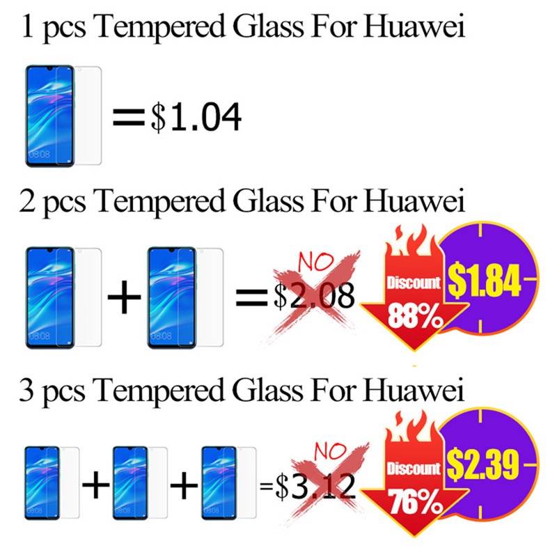 3pcs Pelindung Layar Tempered Glass 21d Untuk Huawei P20 Lite P30 Pro P Smart Z Y6 2019 Mate 20 Pro Lite 30