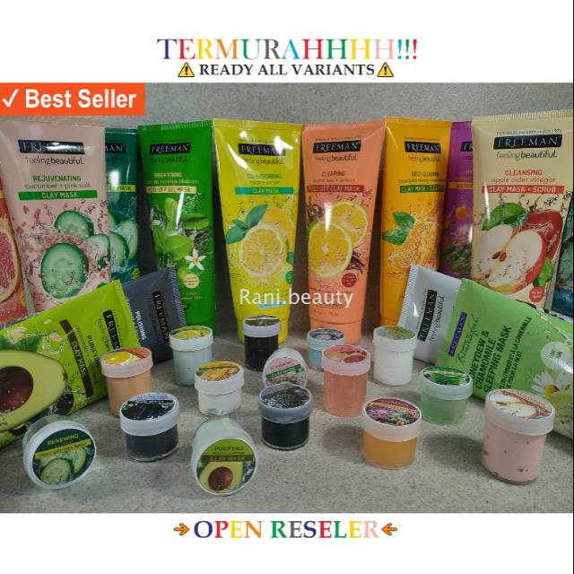 Share in Jar Freeman Mask Mint Lemon Honeydew Golden Grain Greentea