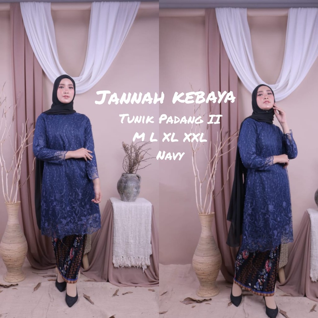 Kebaya Tulle Tunik Padang 2 Stelan Rok Plisket