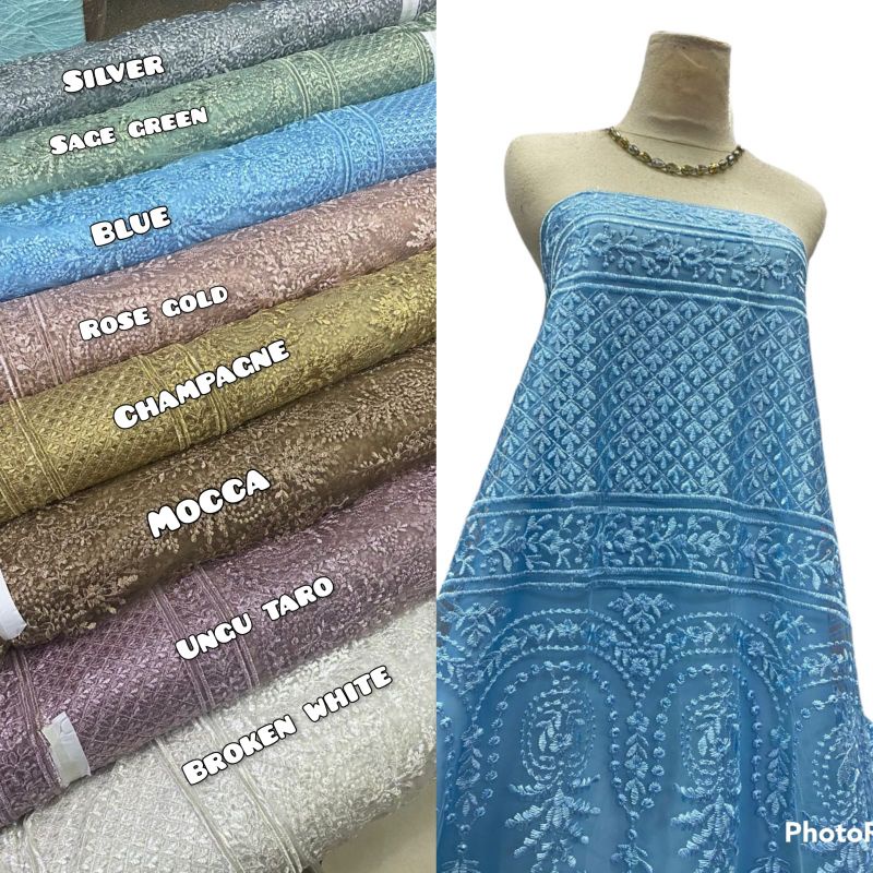 bahan Tulle Zuhair lace border